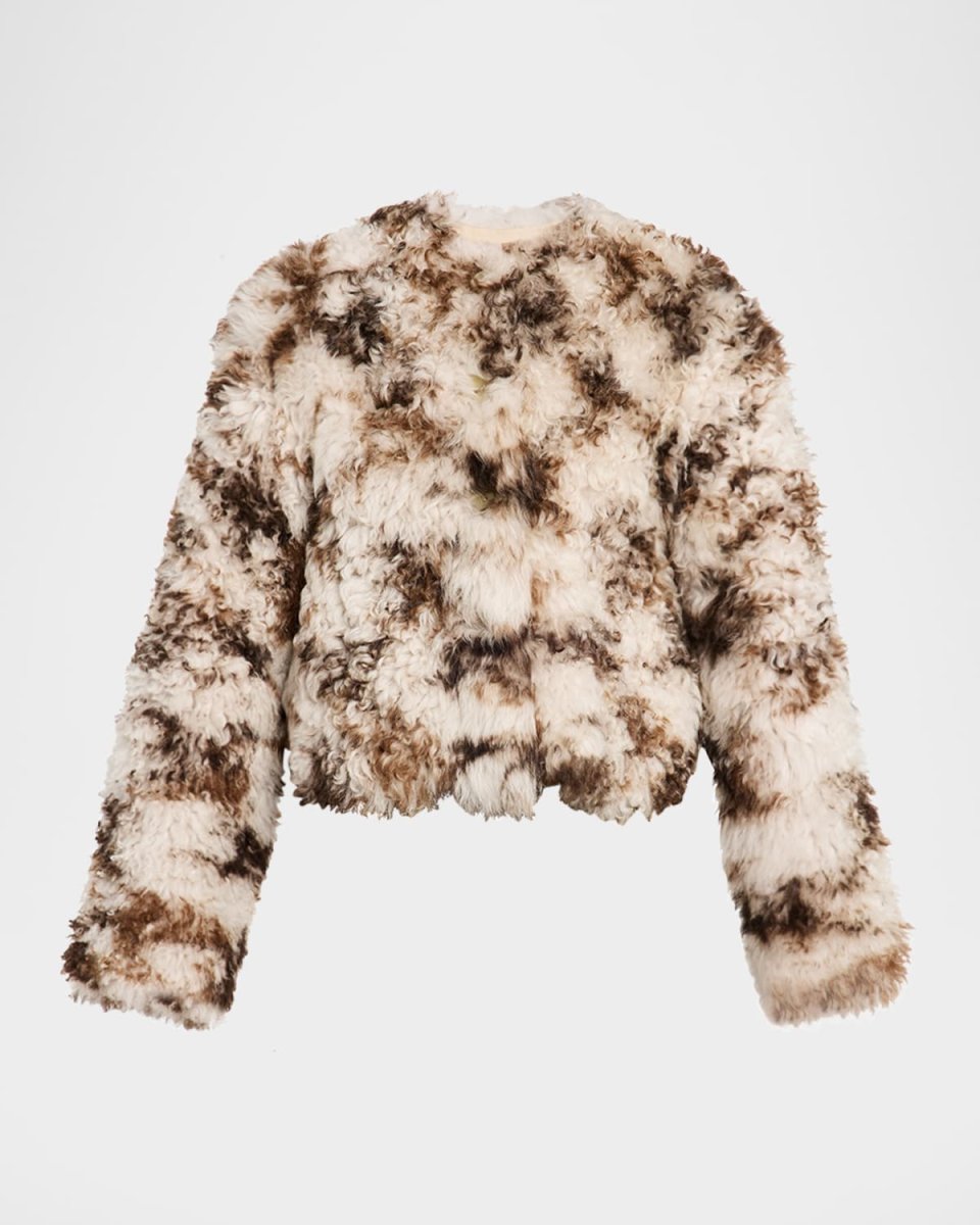 Irina Reversible Spotted Shearling Coat
